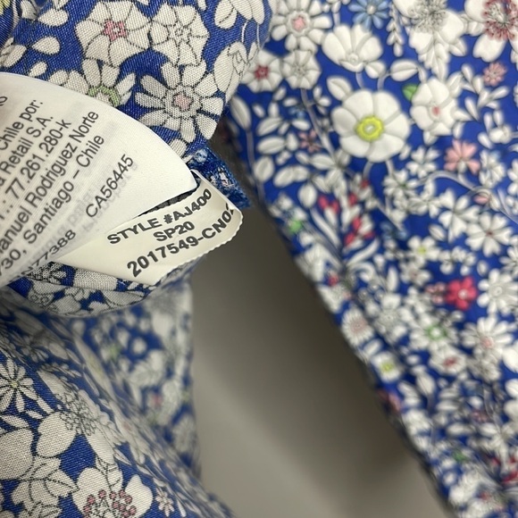 J. Crew x Liberty | Scalloped Detail Floral Long Sleeve Top Keyhole Back Size XS - Picture 7 of 9